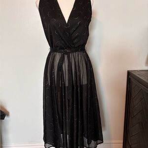 Vintage Elegant Black Sleeveless Dress